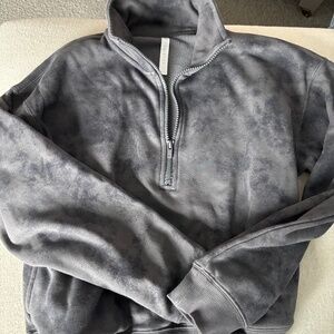 Fabletics XS Quarter Zip Pullover Dark Gray